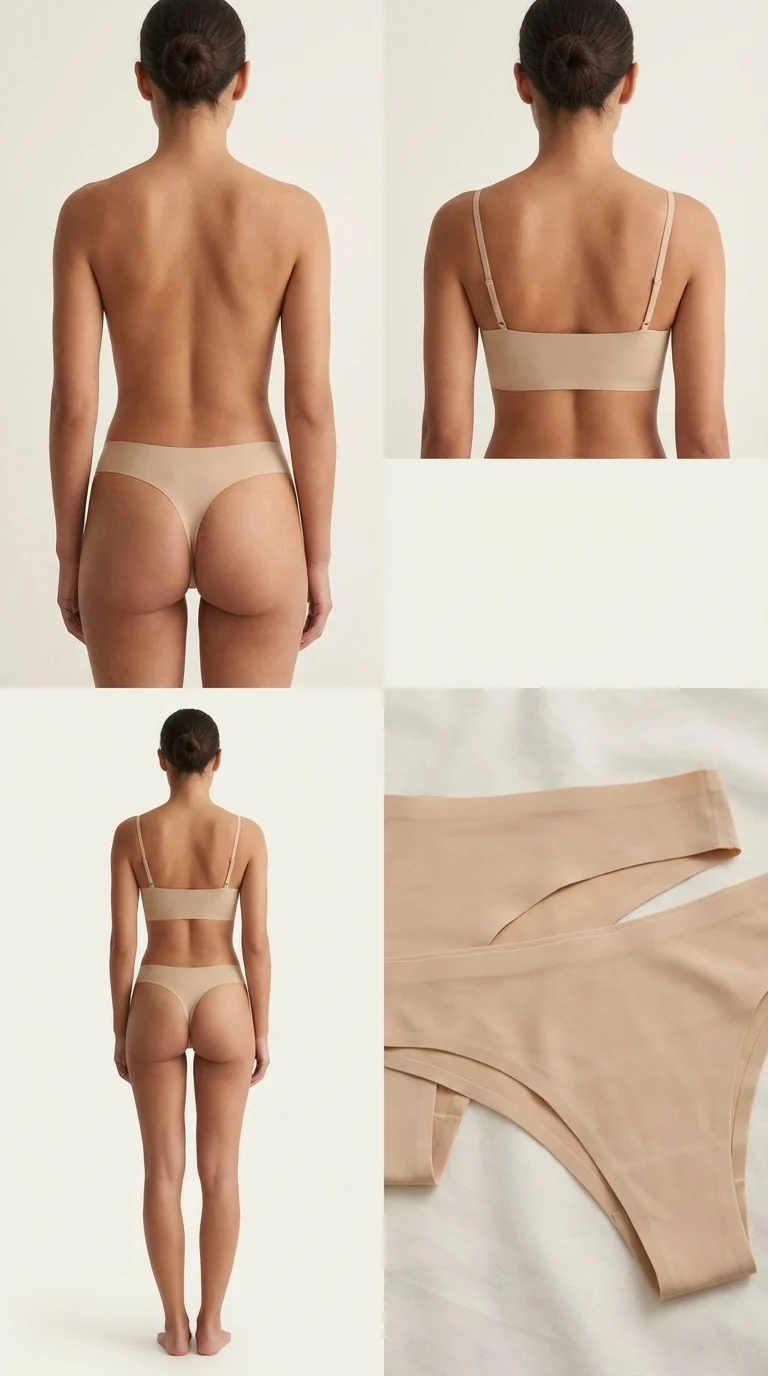 İz Yapmayan Nude Lazer Kesim Külot - Kaydırmaz, Pamuklu ve Dikişsiz - Pamuklu Kumaş Detayı - LunaIntim